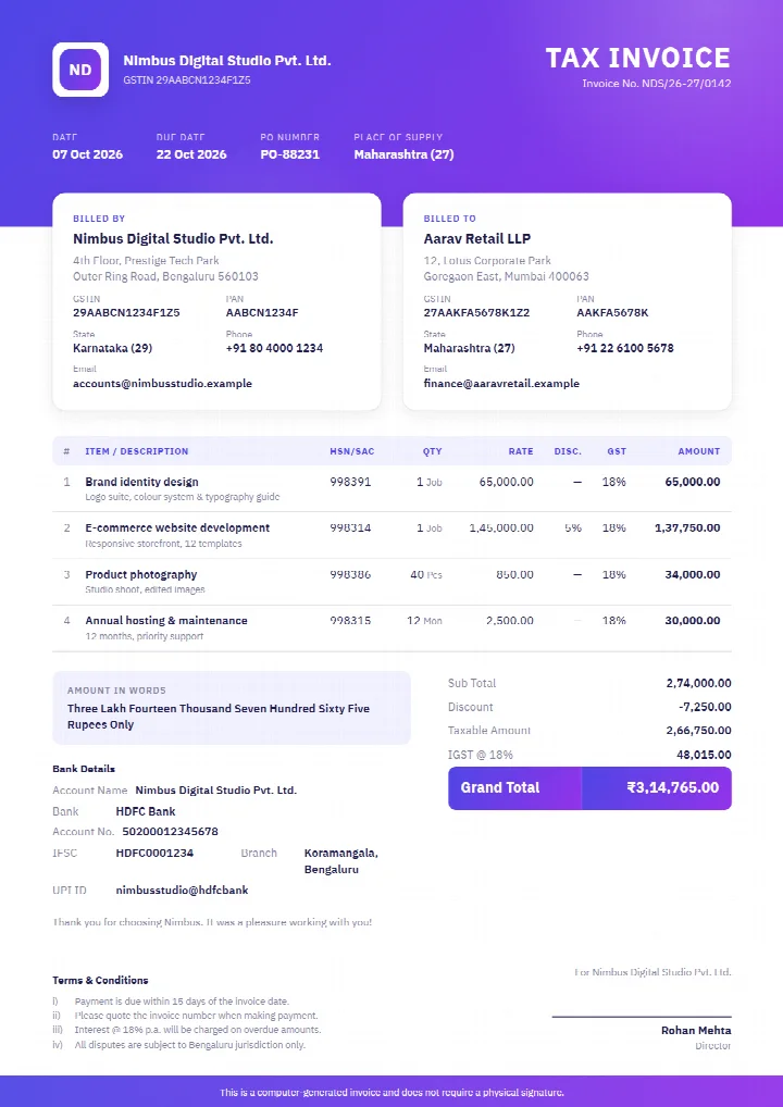 Indigo Banner template