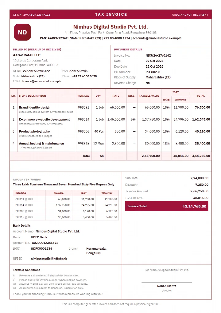 GST Maroon template